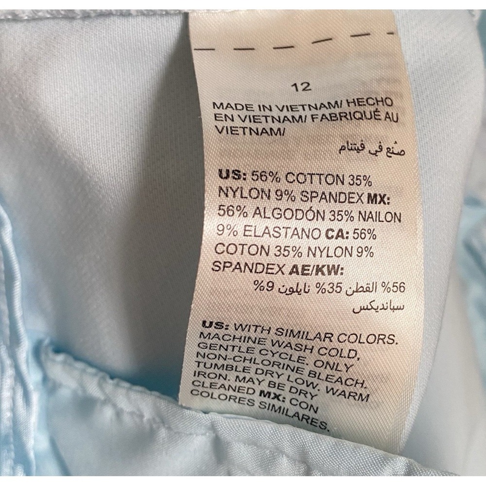 White House Black Market Dress Pants Size 12 Light Blue Slim Career Stretch - Picture 5 of 12